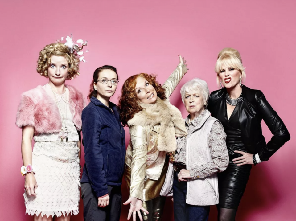 <em>Ab Fab</em> stars June Horrocks, Julia Sawalha, Jennifer Saunders, the late June Whitfield, and Joanna Lumley (Image: BBC)