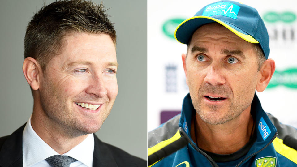 Michael Clarke reckons the upcoming Ashes series could be Justin Langer's last as Australia coach. Pic: AAP