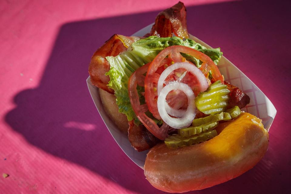 The donut burger by Sivori Catering at the South Florida Fair is just one of the wild culinary creations available.