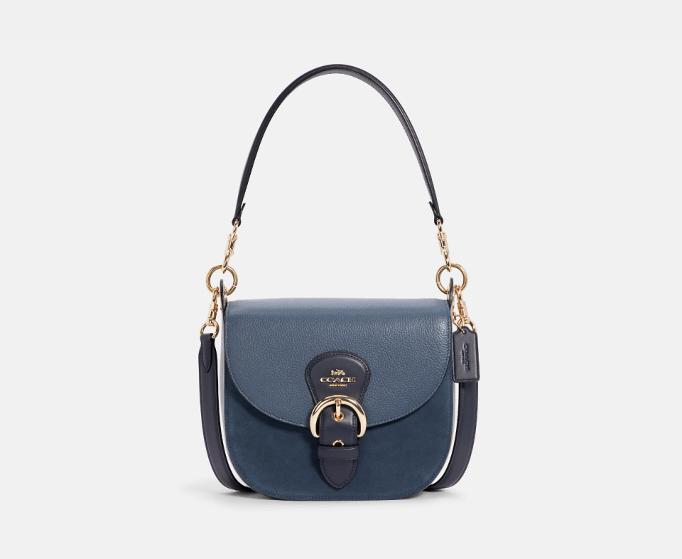 Kleo Shoulder Bag 23 in denim (Photo via Coach Outlet)