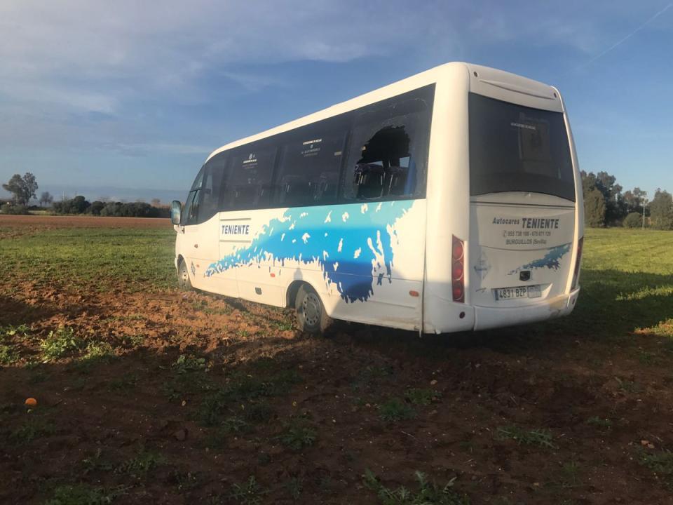 El autobús accidentado (Twitter)