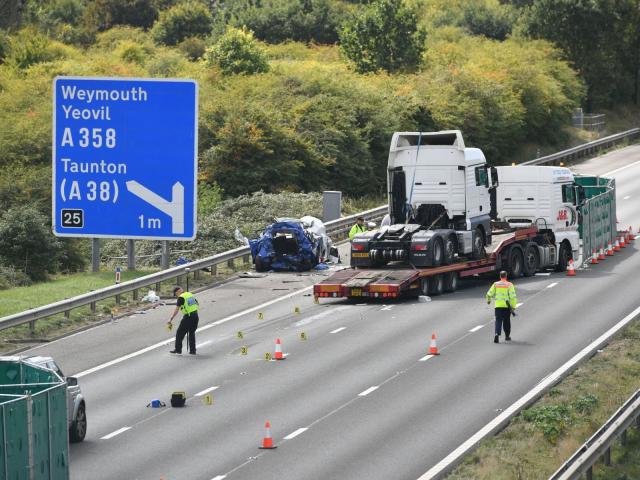 M5 crash Man and woman killed in seven vehicle collision in Somerset