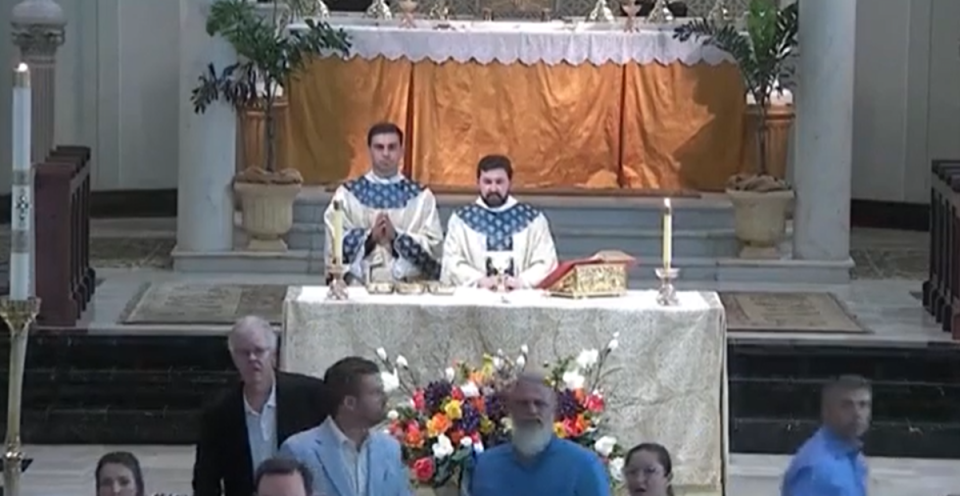 The church was in the middle of a first communion service for children in the community when they were interrupted (St Mary Magdalen Catholic Church)