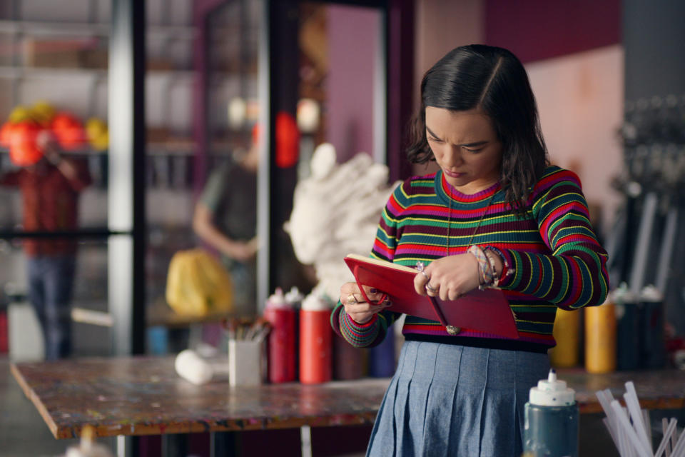 Lily (Midori Francis) starts to fall in love with Dash after they exchange messages and stories via a red notebook. (NETFLIX)