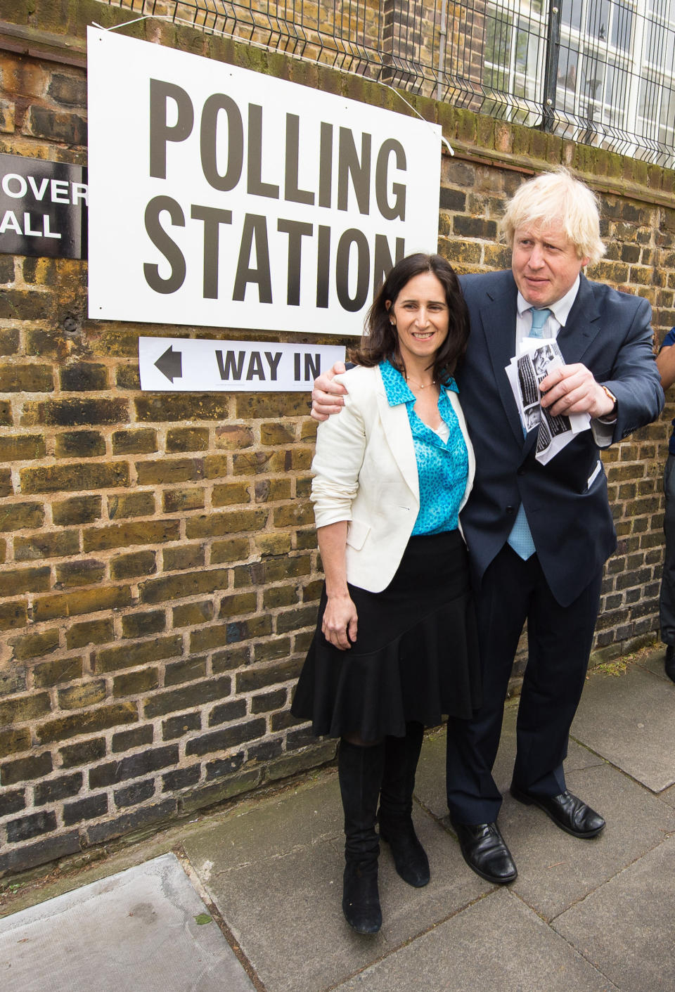 Boris Johnson and his wife Marina Wheeler leave a polling station in Islington, north London, after voting the in the General Election 2015.