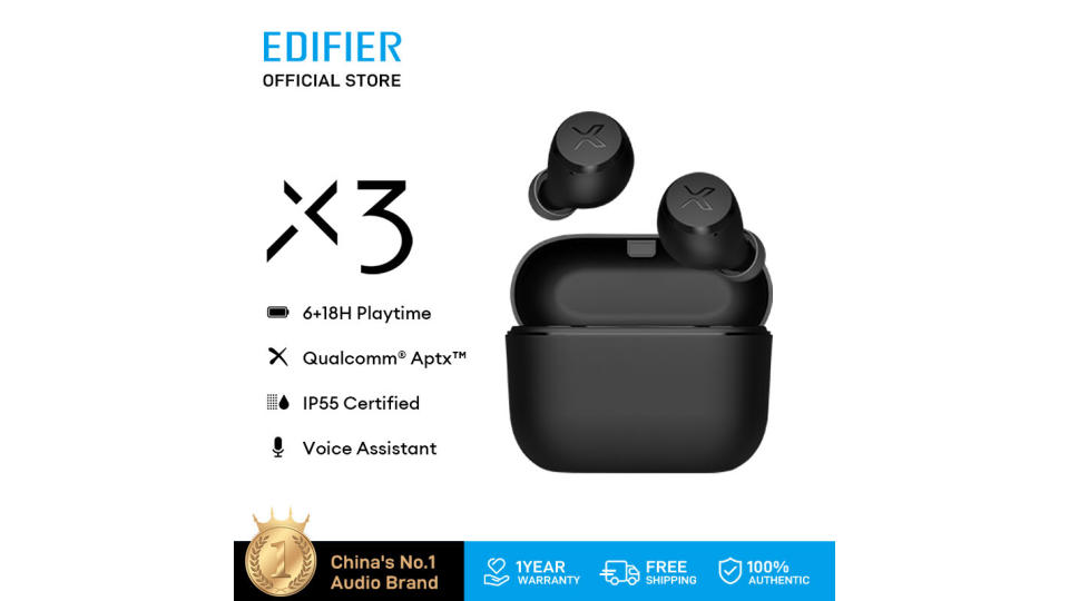 Edifier X3 Wireless Headphone Bluetooth Noise Cancelling Touch Control Dustproof and Waterproof. (Photo: Lazada SG)