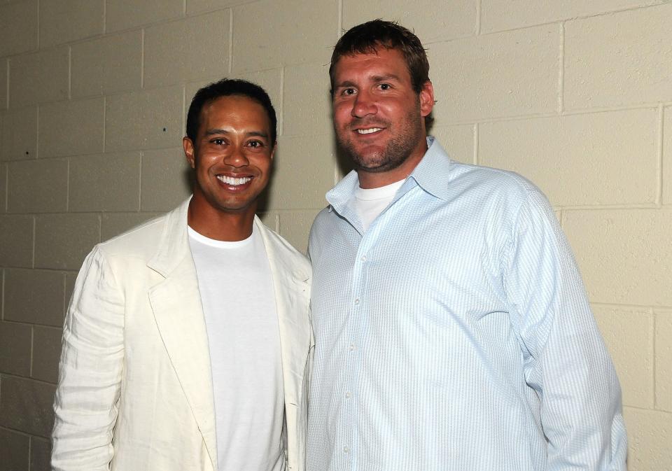 (EXCLUSIVE, Premium Rates Apply) LAS VEGAS - MAY 16:  Golfer Tiger Woods and NFL player Ben Roethlisberger attend Tiger Jam 2009 at the Mandalay Bay Events Center on May 16, 2009 in Las Vegas, Nevada. EXCLUSIVE  (Photo by Lester Cohen/WireImage)