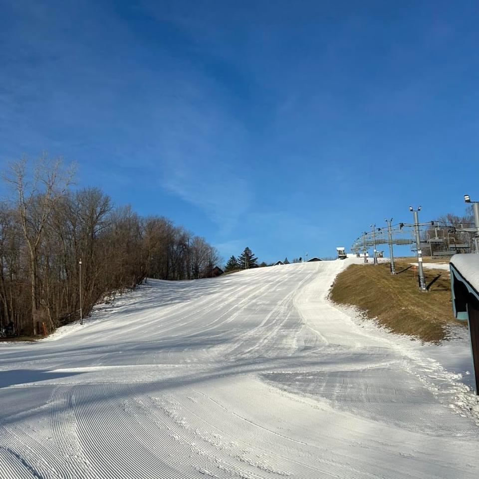 Slopes are seen this week at Swiss Valley Ski & Snowboard Area in Jones this week as it prepares for the season's final day on March 2, 2024.