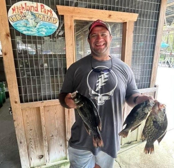 Before the weather went south, Travis Britt came up from Satellite Beach and visited Highland Park Fish Camp in DeLand. He left with his limit of speckled perch, including these three pan-fillers.