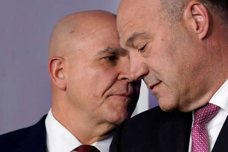 FILE PHOTO: National security adviser H.R. McMaster and Gary Cohn during the daily press briefing at the White House, January 23, 2018. REUTERS/Jonathan Ernst