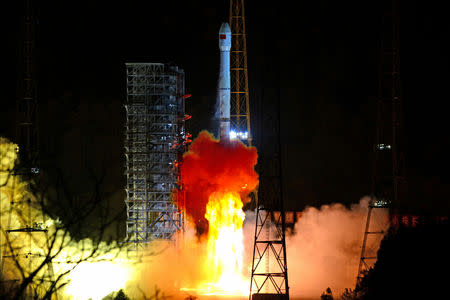 A Long March-3B rocket carrying Chang'e 4 lunar probe takes off from the Xichang Satellite Launch Center in Sichuan province, China December 8, 2018. REUTERS/Stringer/Files