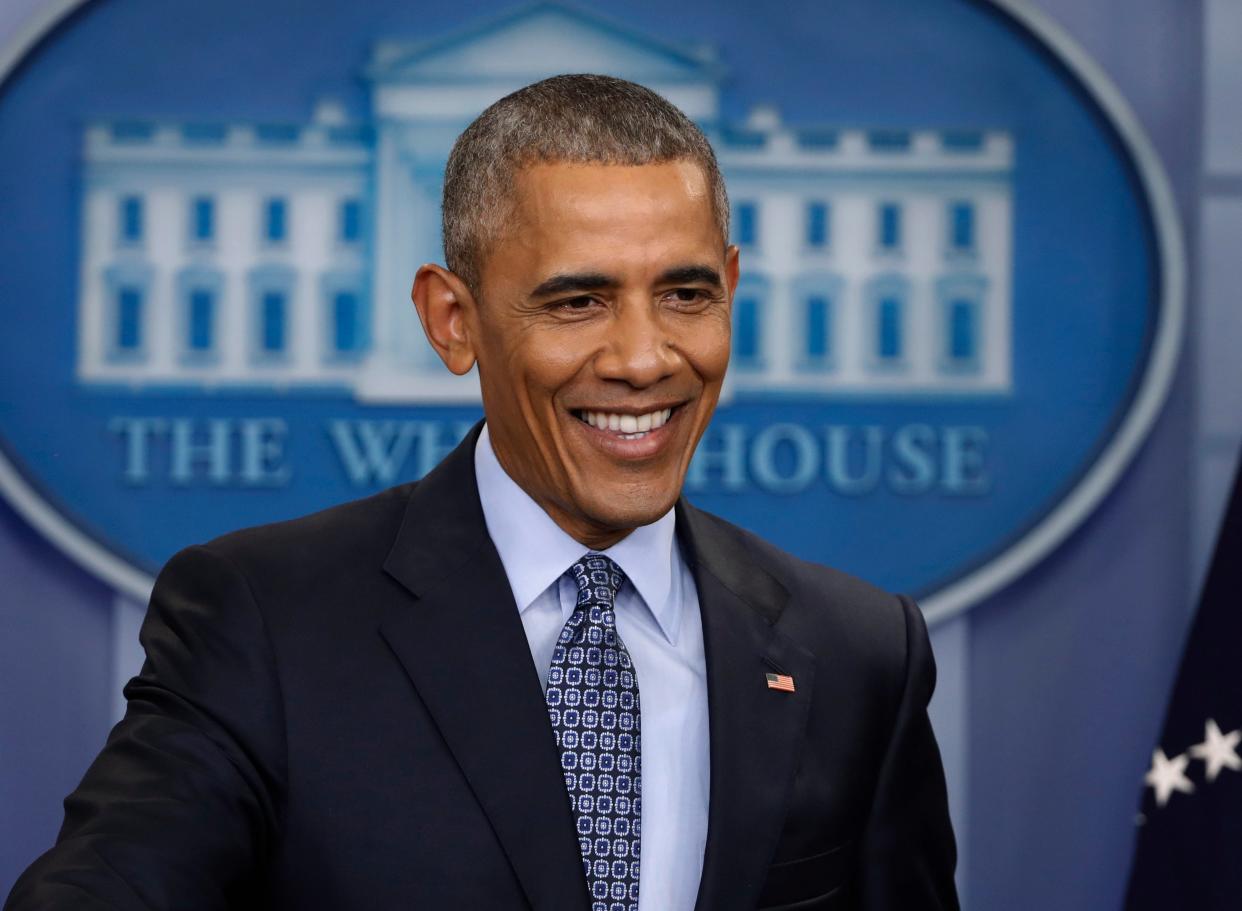 Barack Obama at his final White House press briefing (AP)