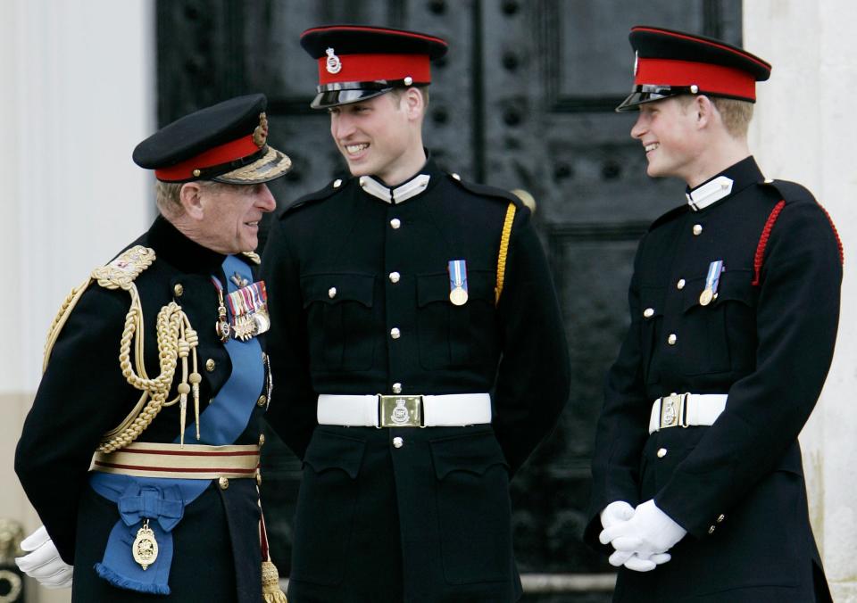 Prince Phlip, Prince William and Prince HarryAP