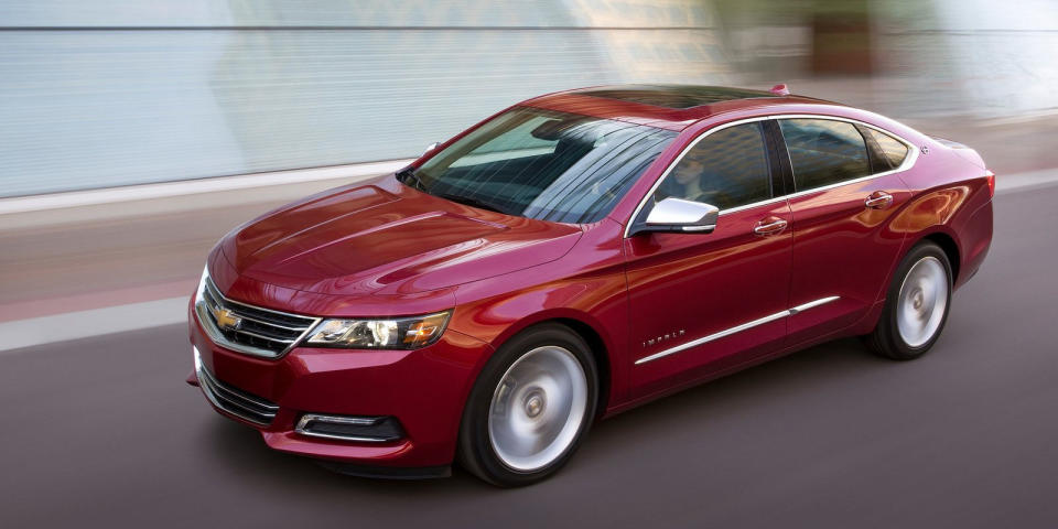 <p>You mostly see Impalas parked in front of the Piccadilly or on I-95 making another run between Florida and New York, but despite the Impala's popularity with the elderly, don't be mistaken—the V6 version is quick. It will hit 60 mph <a rel="nofollow noopener" href="http://www.caranddriver.com/reviews/2014-chevrolet-impala-36l-v-6-instrumented-test-reviews" target="_blank" data-ylk="slk:nearly a half second faster;elm:context_link;itc:0;sec:content-canvas" class="link ">nearly a half second faster</a> than the Mustang. Maybe that's why Grandpa loves his new Impala so much.</p><p><a rel="nofollow noopener" href="http://www.roadandtrack.com/new-cars/g6559/7-boring-cars-that-are-quicker-than-a-ford-mustang-shelby-gt500/" target="_blank" data-ylk="slk:From Road & Track;elm:context_link;itc:0;sec:content-canvas" class="link ">From Road & Track</a></p>