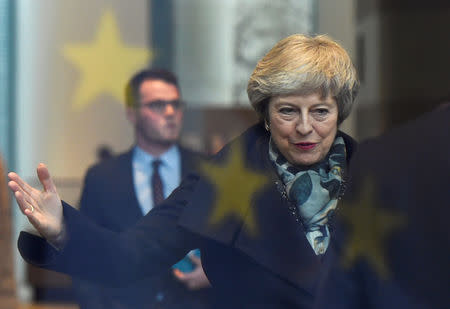 British Prime Minister Theresa May arrives to meet with German Chancellor Angela Merkel at the chancellery in Berlin, Germany December 11, 2018. REUTERS/Annegret Hilse