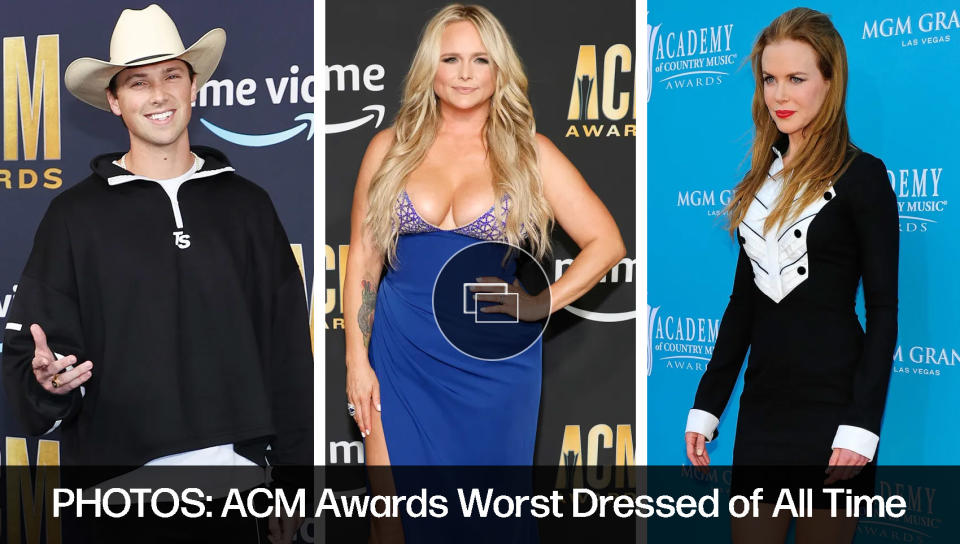 acm awards worst dressed red carpet, celebrity style, miranda lambert, nicole kidman, country music fashion outfits