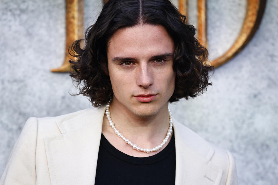 British actor Harry Collett poses on the red carpet upon arrival to attend the UK Premiere for 