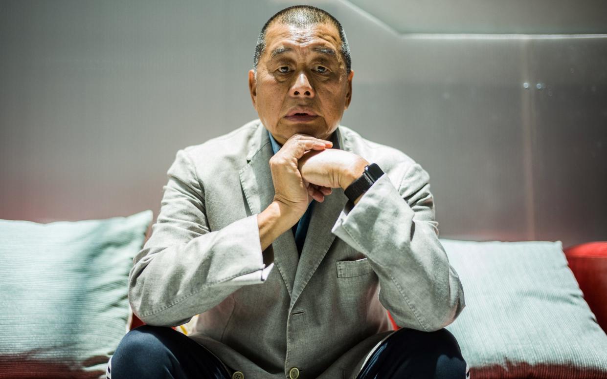 Pro-democracy media tycoon Jimmy Lai at the Next Digital offices in Hong Kong, 2020