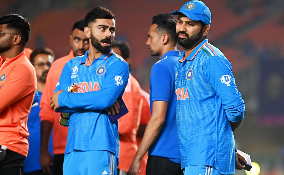 Virat Kohli and Rohit Sharma, pictured here after the Cricket World Cup final.