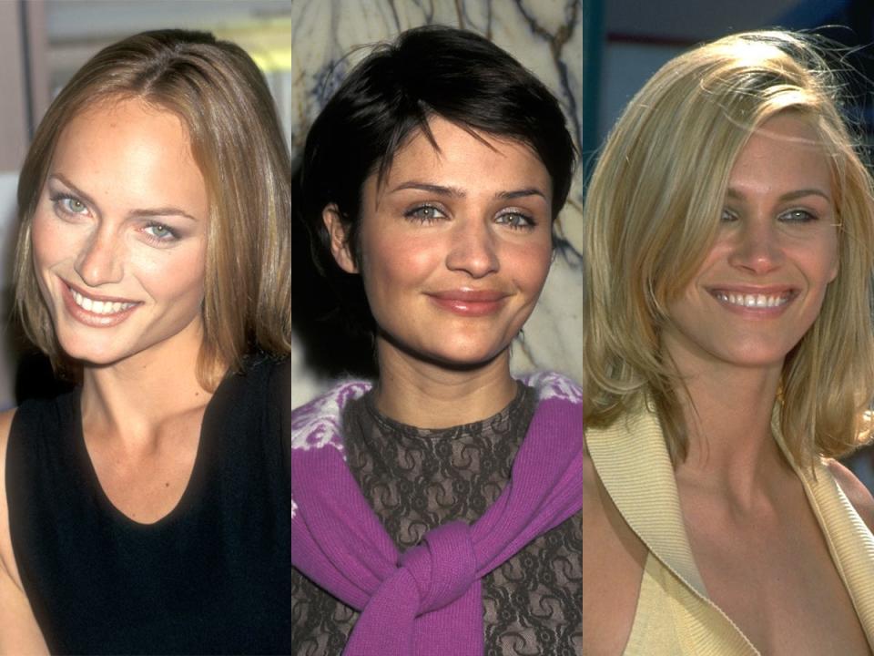 Amber Valletta in 1997, Helena Christensen in 1997, Natasha Henstridge in 1996.