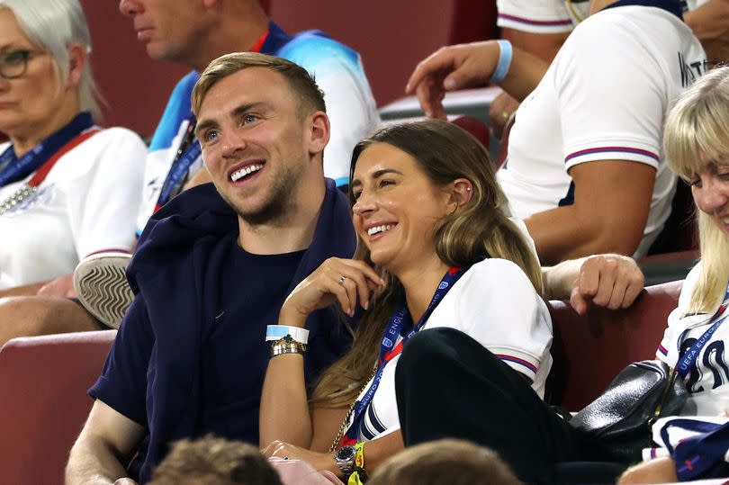 Jarrod Bowen and Dani Dyer, in the stands