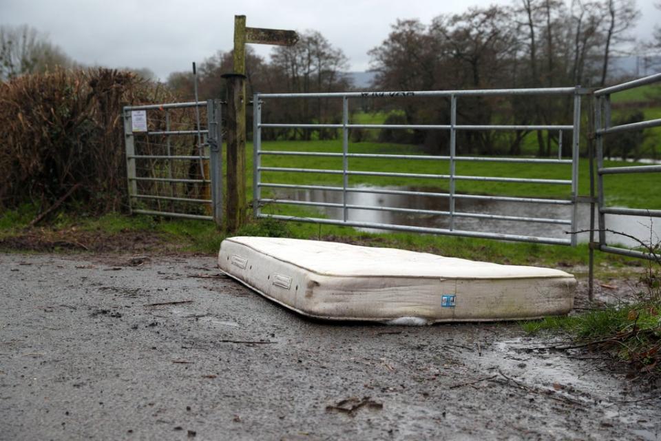 A discarded mattress in a country lane near Upton upon Severn, Worcestershire (Steve Parsons/PA) (PA Archive)