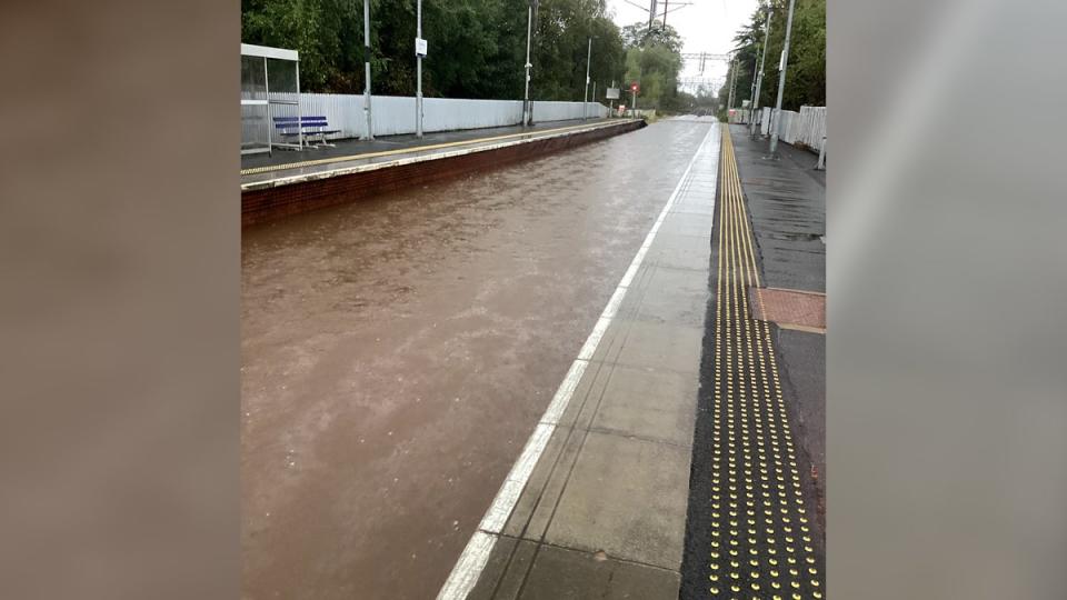 Scottish train stations left submerged underwater following mass floods (Network Rail)