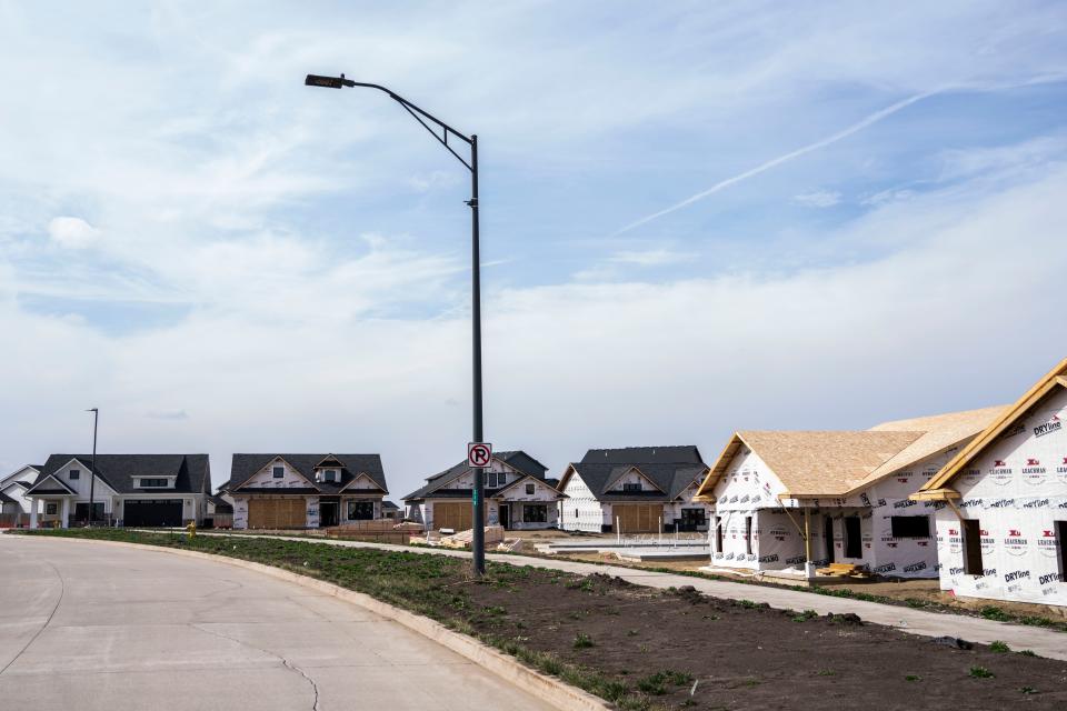 The Estates of Waukee housing development is seen on Wednesday, March 13, 2024, in Waukee.