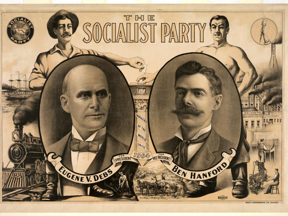 The socialist party 1904 Eugene V. Debs and Ben Hanford.