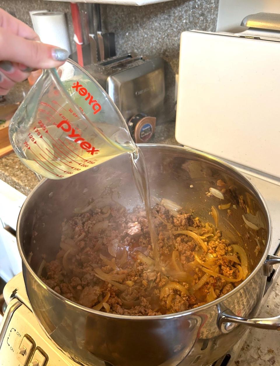 Adding wine to Pioneer Woman's Lasagna Soup