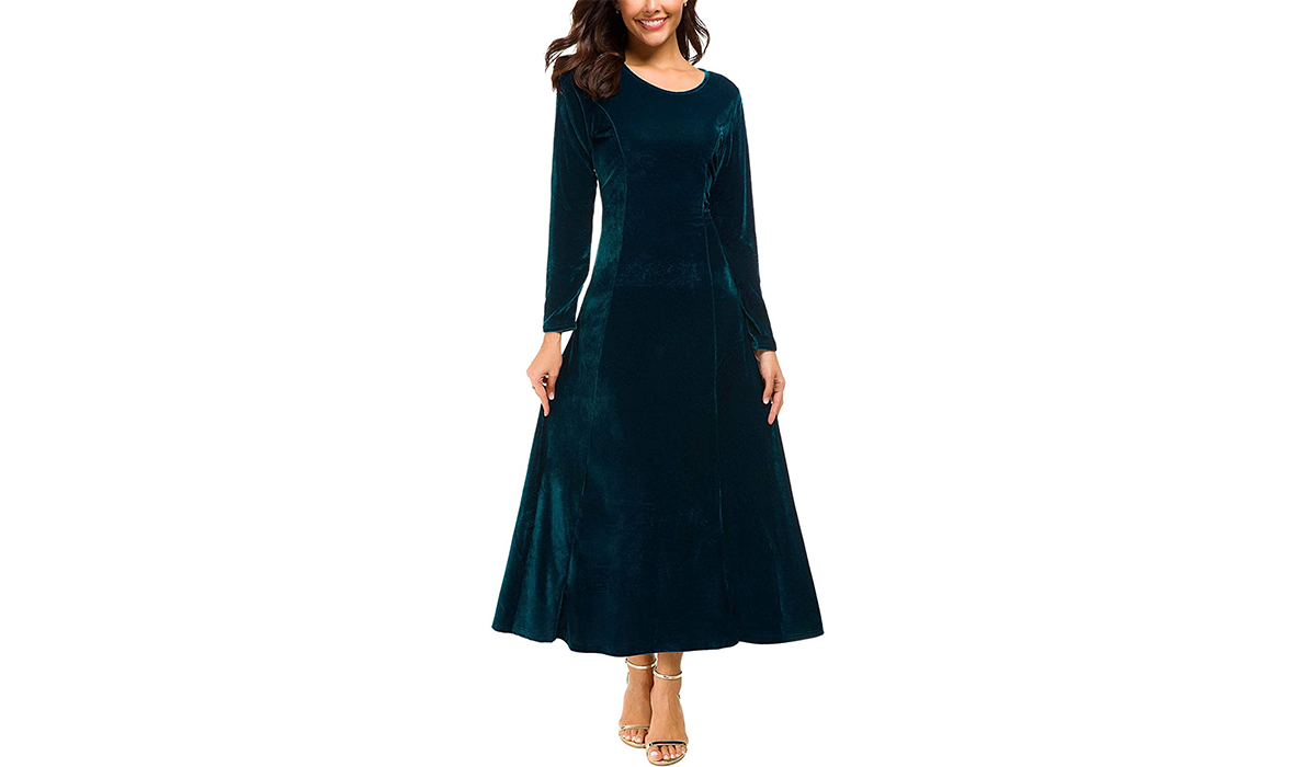 Be the belle of the ball in this velvet number! (Photo: Amazon)