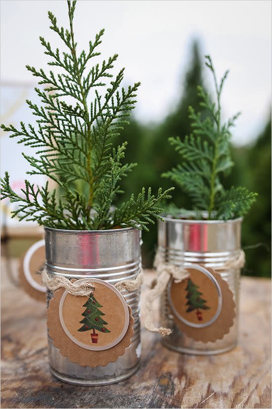 Send Your Guests Home With Mini Christmas Trees The idea winter wedding favour. [Photo: Pinterest]