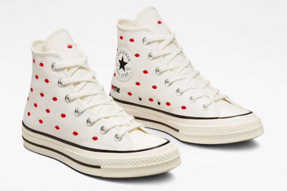 The Chuck 70 Embroidered Lips sneakers offered by Converse for V-Day. - Credit: Converse