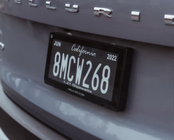 Digital license plate now available for Californians to purchase and install. (Reviver)