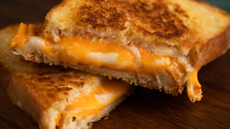 Grilled cheese sandwich halves