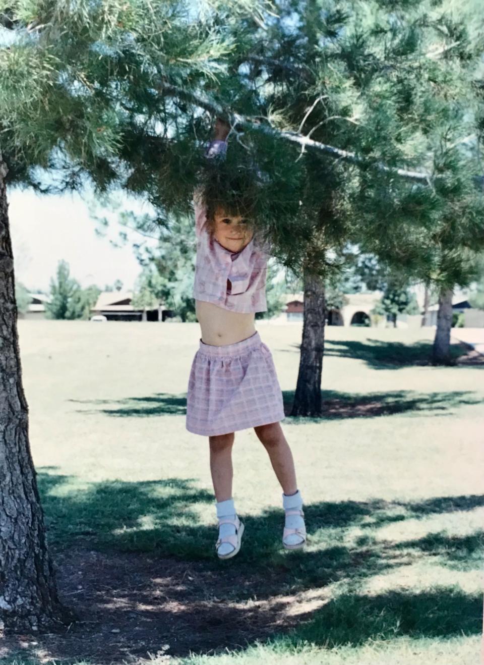 Journalist Joan Meiners in Phoenix, during the early days of her love affair with climbing trees.