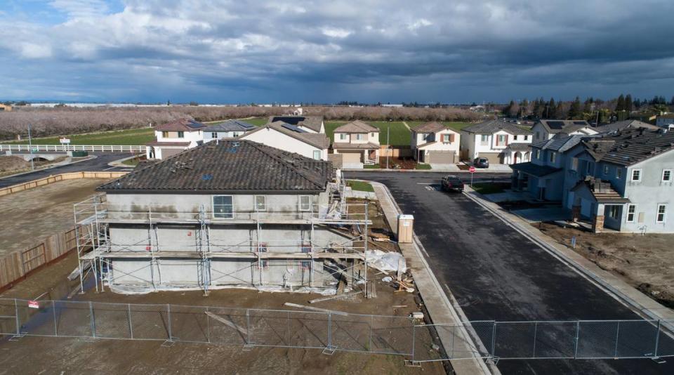 New housing in the Founders Point subdivision at Carver Road and Bangs Avenue in Modesto, Calif., Saturday, March 4, 2023. 