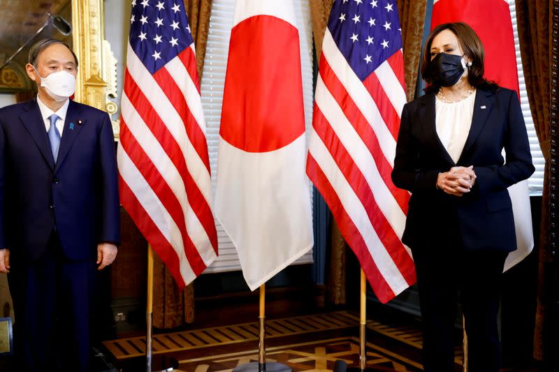 U.S. Vice President Kamala Harris meets Japanese Prime Minister Yoshihide Suga