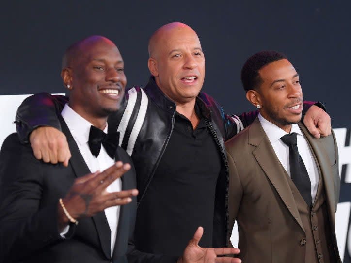 Tyrese Gibson, Vin Diesel and Ludacris at the New York premiere of 'The Fate of the Furious' in 2017: Dimitrios Kambouris/Getty Images