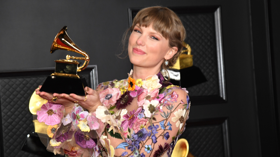 March 14, 2021: Taylor Swift and Joe Alwyn win a Grammy Award for Folklore