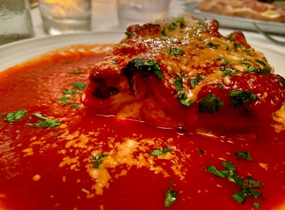 The fresh lasagna, made in the traditional style, is a favorite item at Rocco in Rochester. It's elevated by the excellent red sauce.