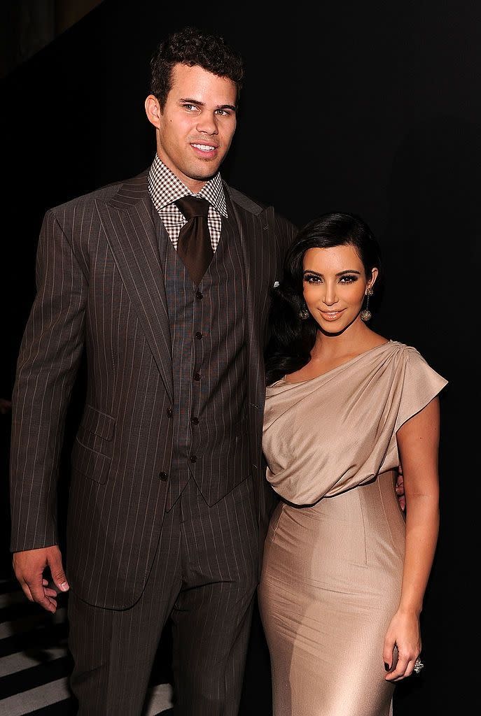 <p>The 72-day marriage between Kris Humphries and Kim Kardashian began when the former couple <a href="http://www.usmagazine.com/celebrity-news/news/kim-kardashian-and-kris-humphries-divorce-timeline-2013224" rel="nofollow noopener" target="_blank" data-ylk="slk:tied the knot;elm:context_link;itc:0;sec:content-canvas" class="link ">tied the knot</a> in Montecito, California on August 20, 2011. The event aired as a reality special on E!. Kardashian filed for divorce on October 30, 2011. </p>