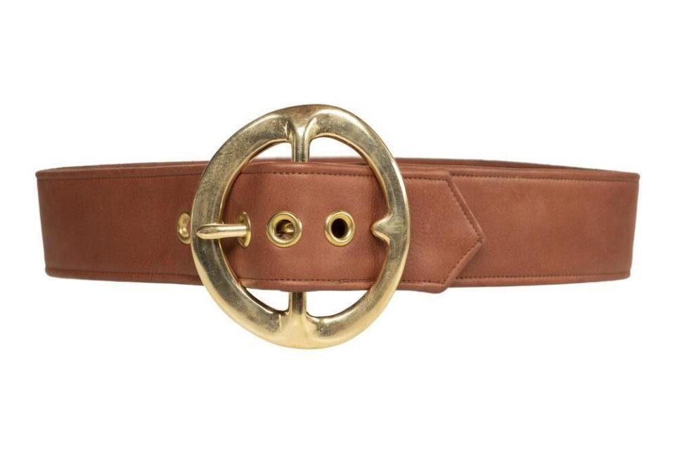 6) Brown Signature Leather Belt