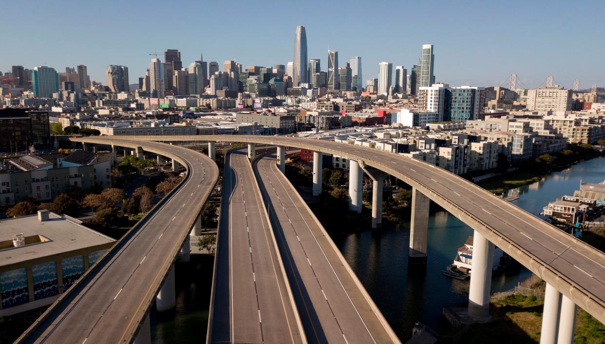 Empty highway San Francisco California