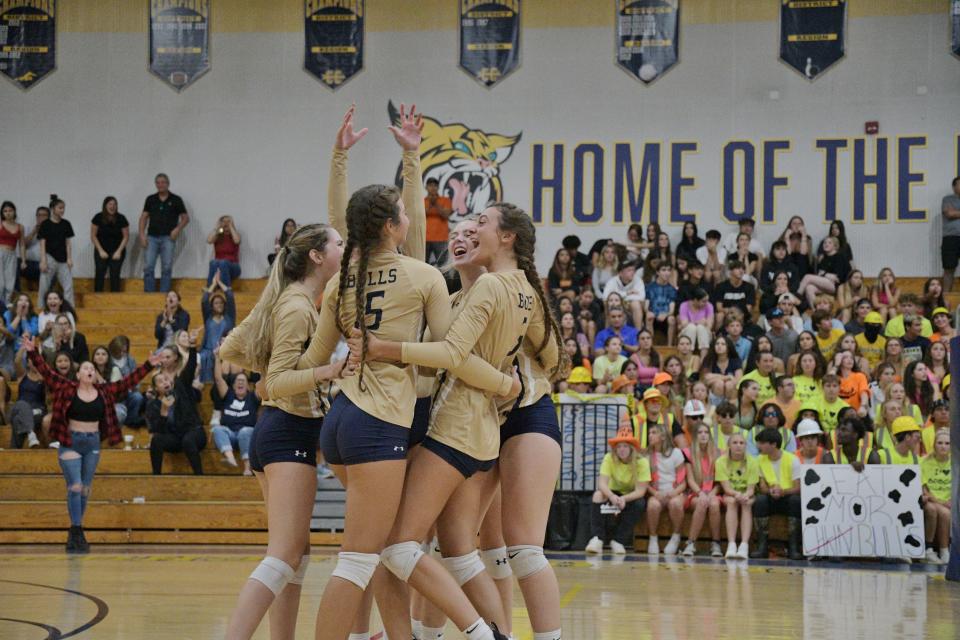 Boca Raton volleyball defeated West Boca in four sets on Aug. 25, 2022 at Boca Raton High School.
