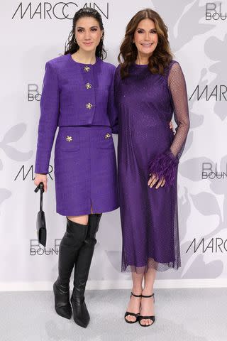 <p>Andreas Rentz/Getty</p> Emerson Tenney and Teri Hatcher at Marc Cain fashion show