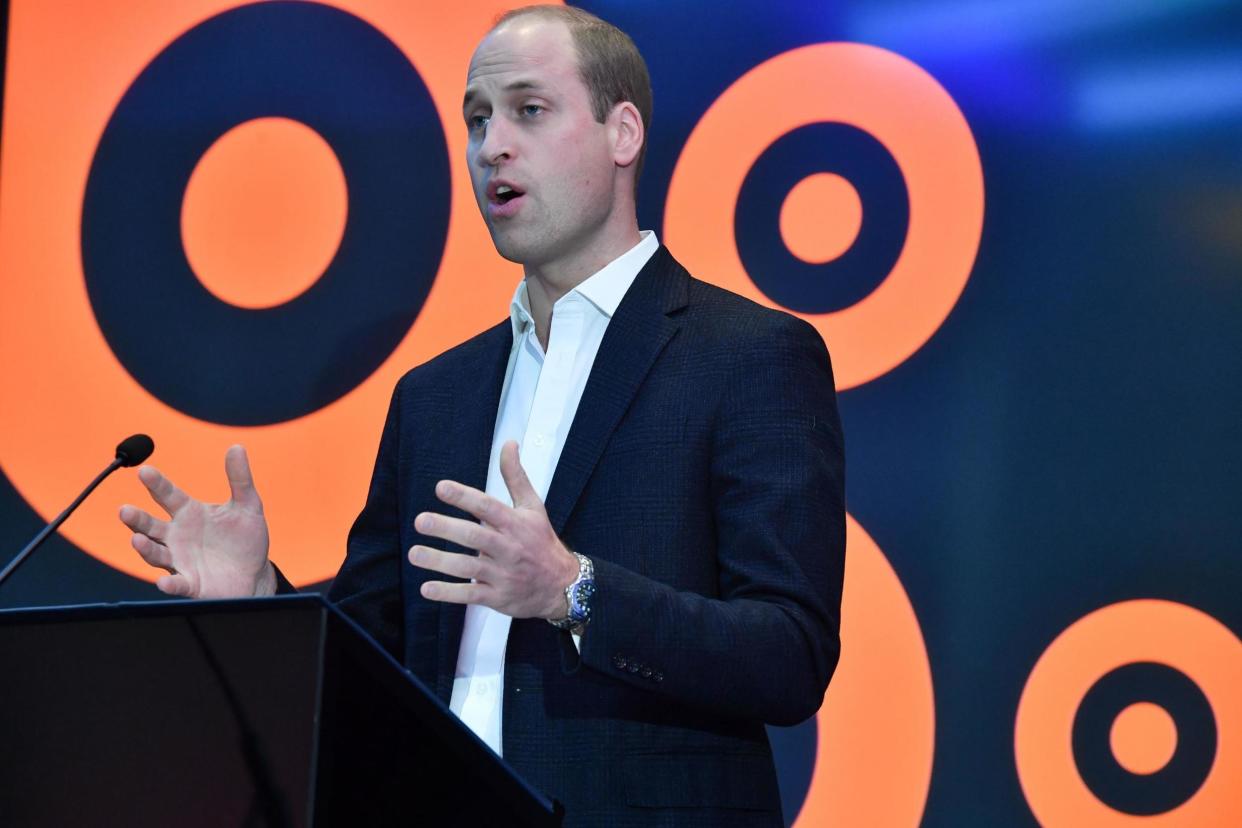 Prince William delivered the speech on Thursday evening: PA