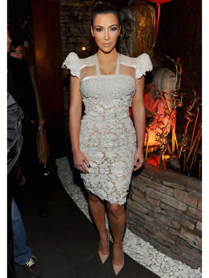 We thought winter white lace was a big trend, as seen on Kim Kardashian...
