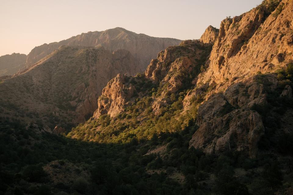 View of the Chisos Mountains along the Lost Mine Trailin Big Bend National Park, Texas.