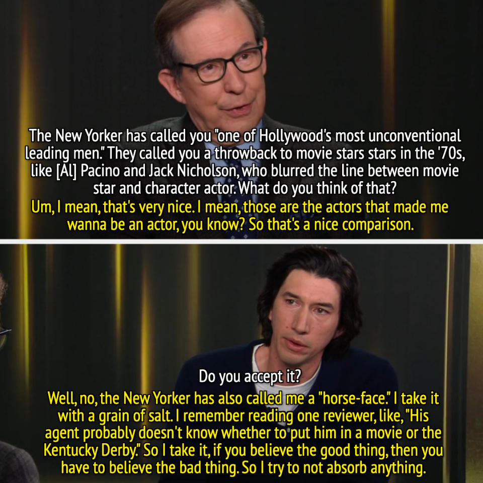 Adam Driver in an interview